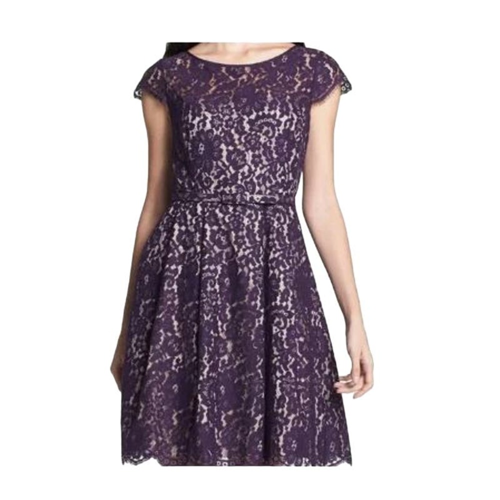 Eliza J Purple Lace Midi Dress